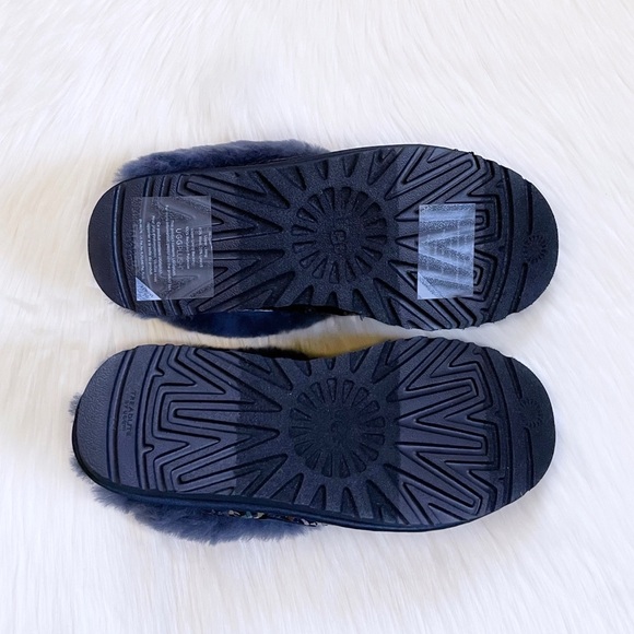 UGG Women’s Cluggette Sequin Navy Slippers - Picture 8 of 9